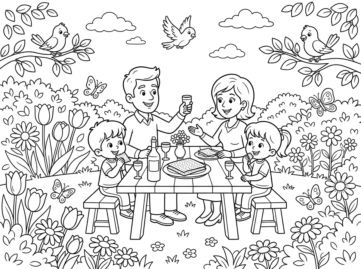 בבקשה לא בעיגול אלא על כל הדף  בלי קערת ליל הסדר ושלוב פסח ואביב