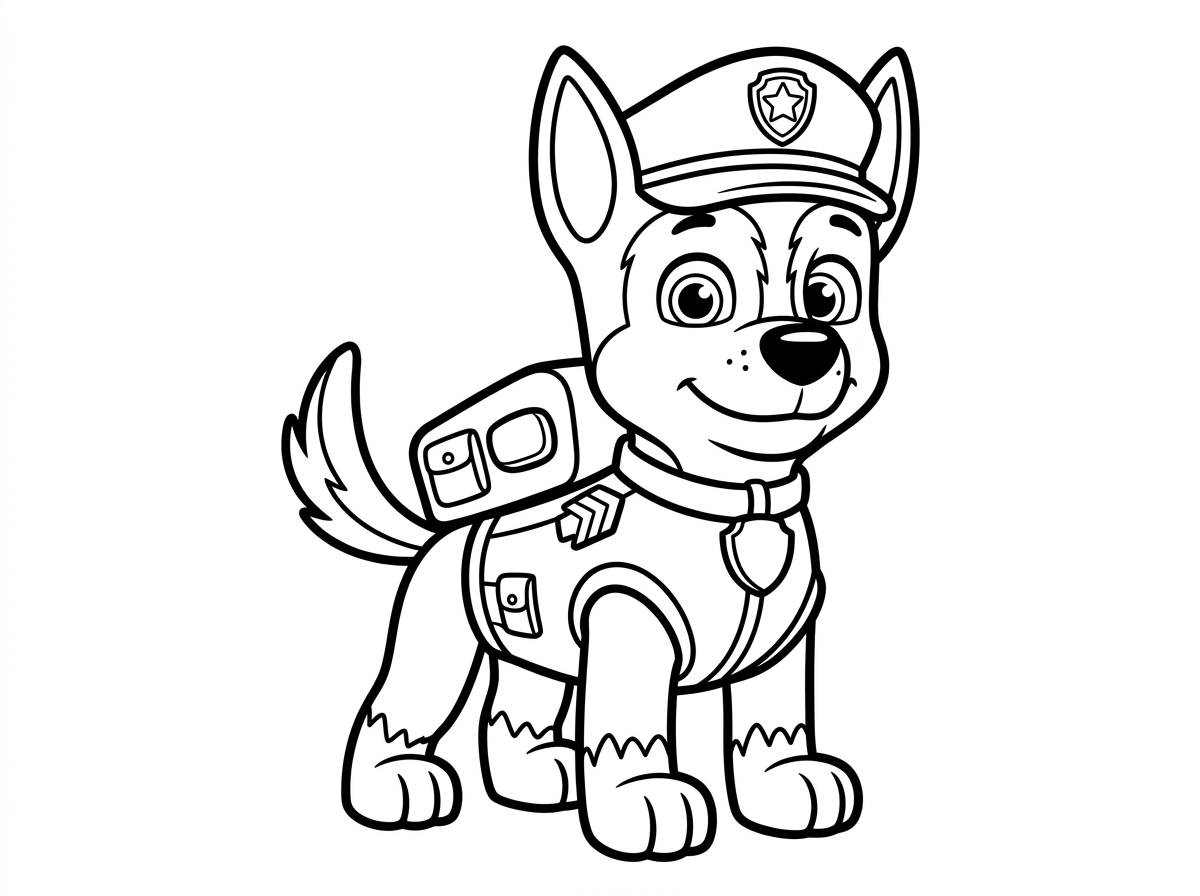 אשמח שתכין לי דף ציור של צ'ייס ממפרץ ההרפתקאות