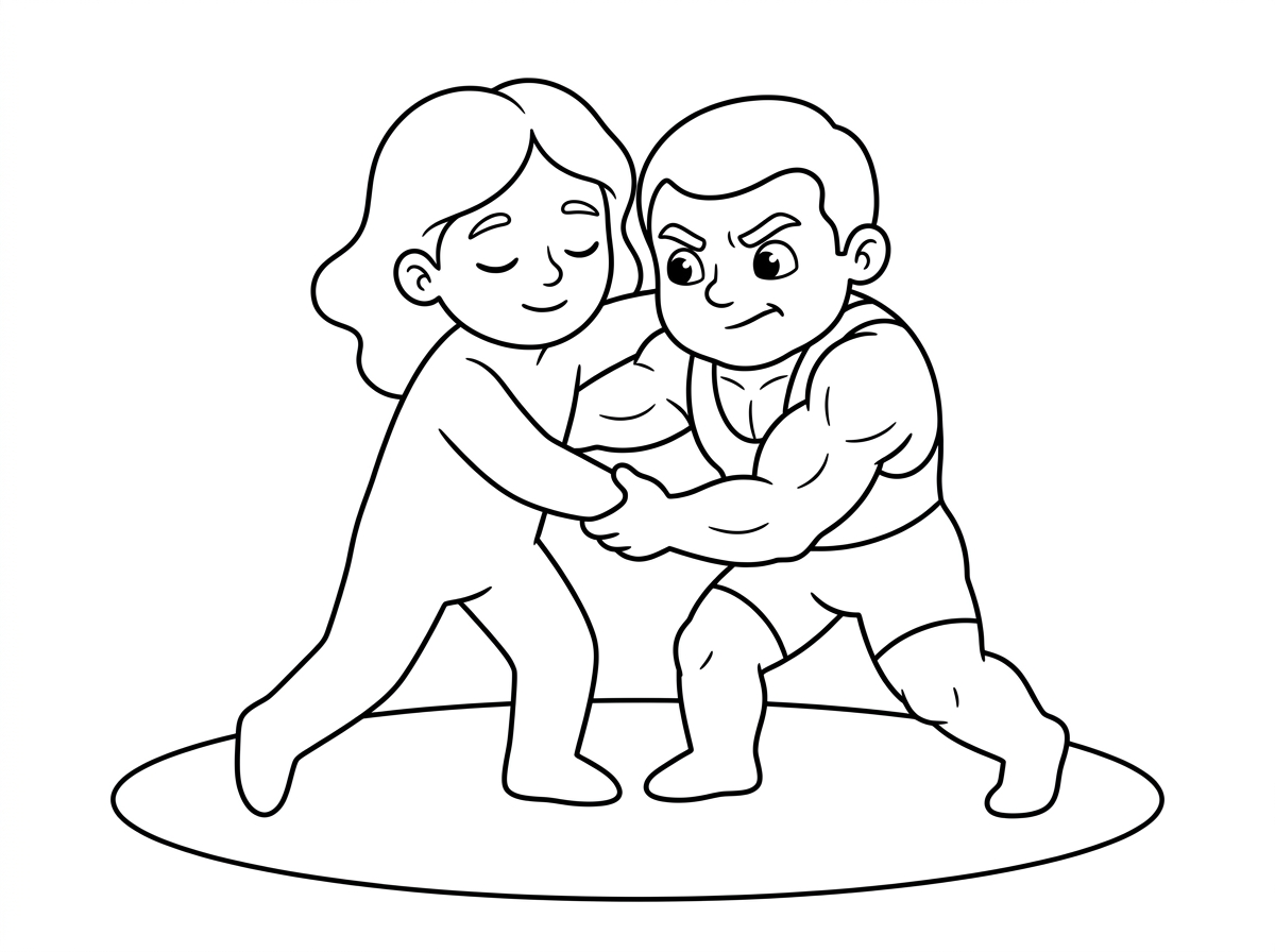 אני רוצה שתכין לי דף צביעה של  שתי  נפשות נפש אלוקית ונפש בהמית שמתאבקות אחת עם השנייה