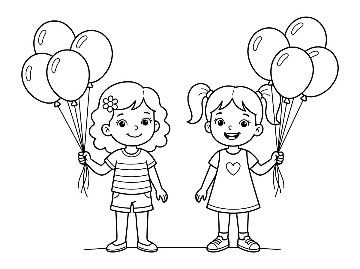 2 ילדות שמחזיקות בלונים