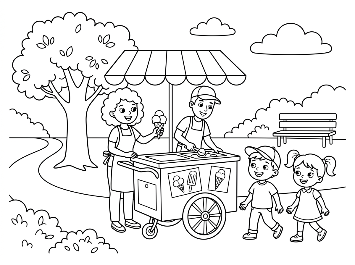 מוכרות גלידה בפארק