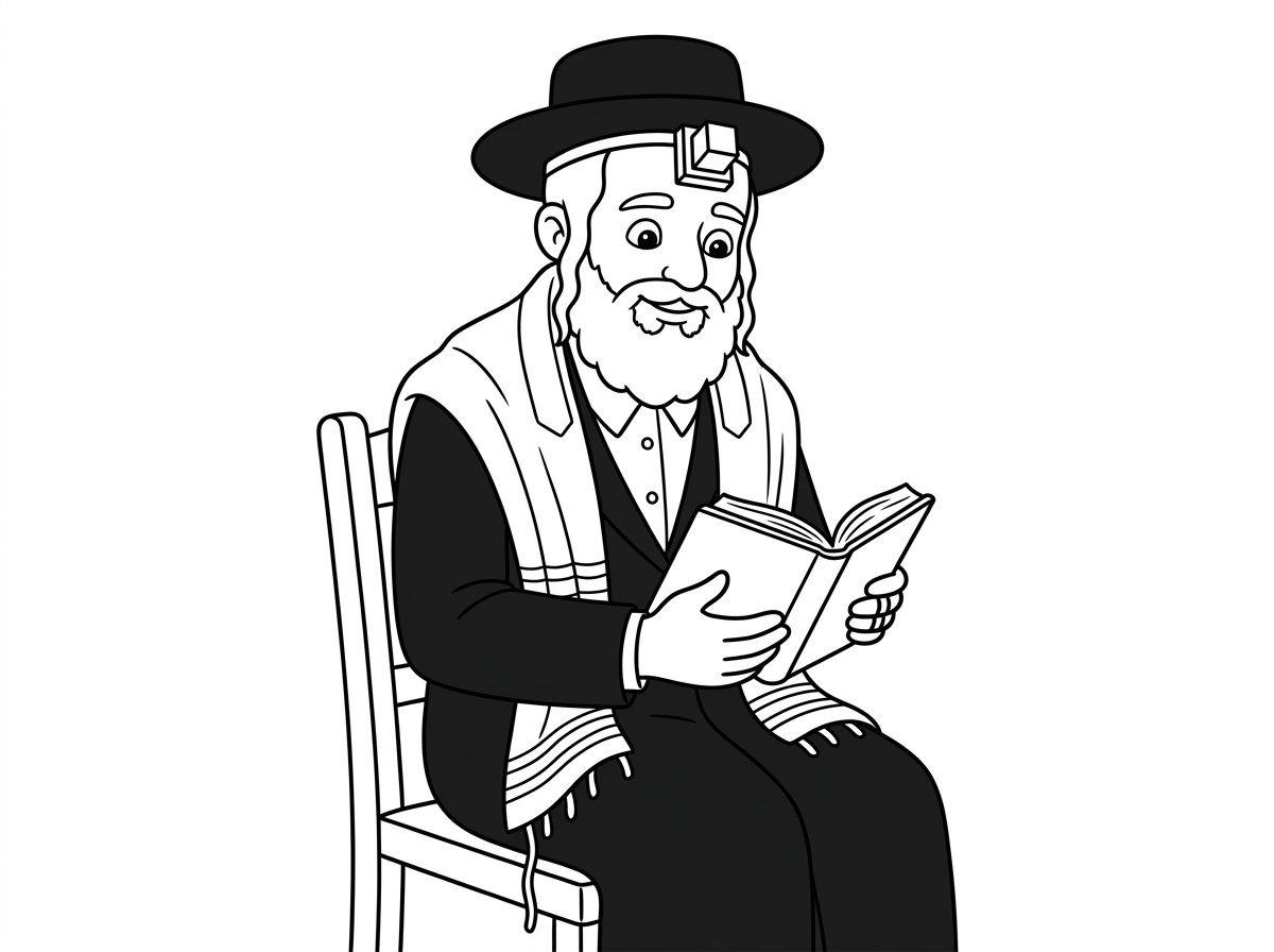 איש חסיד יושב ומתפלל