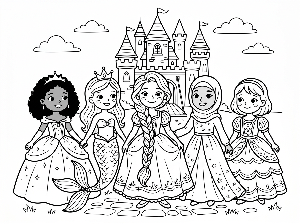 אשמח לקבל דפי צביעה של נסיכות דיסני 
כולן ביחד