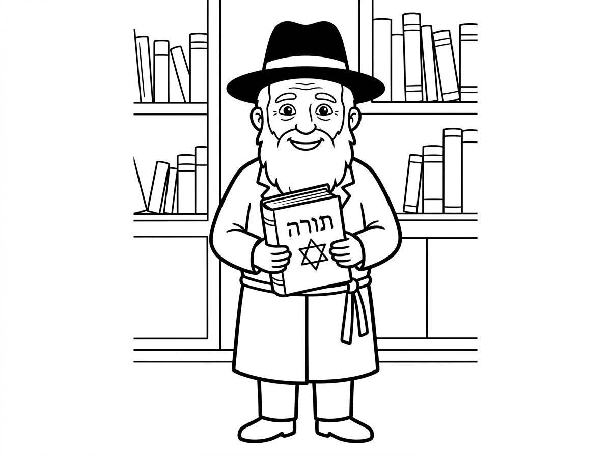 שלום. תעשה לי דף צביעה של הרבי מליובביץ