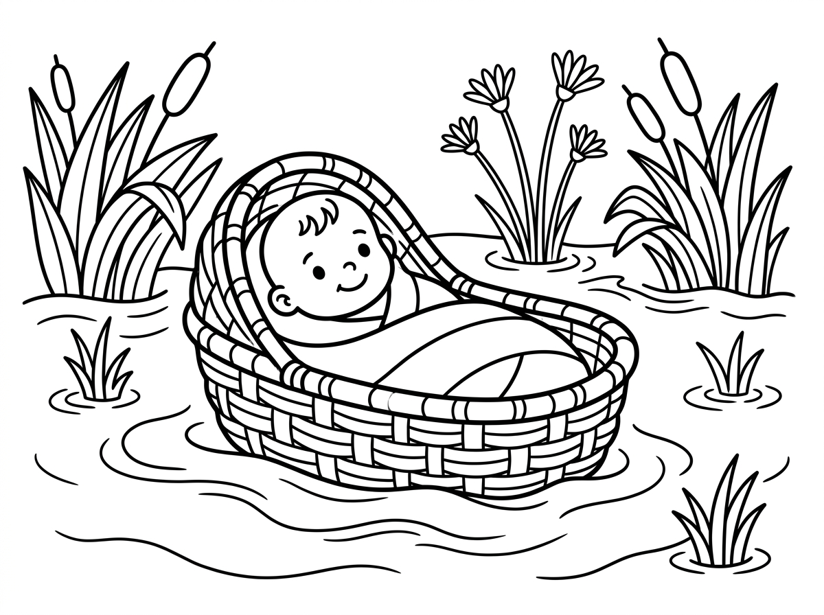 צור דף צביעה של משה בתיבה