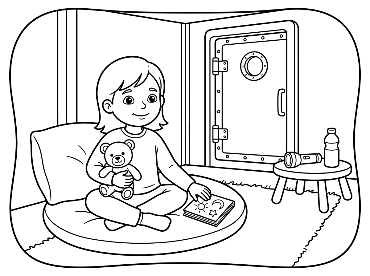 דף צביעה של ילד בממ"ד