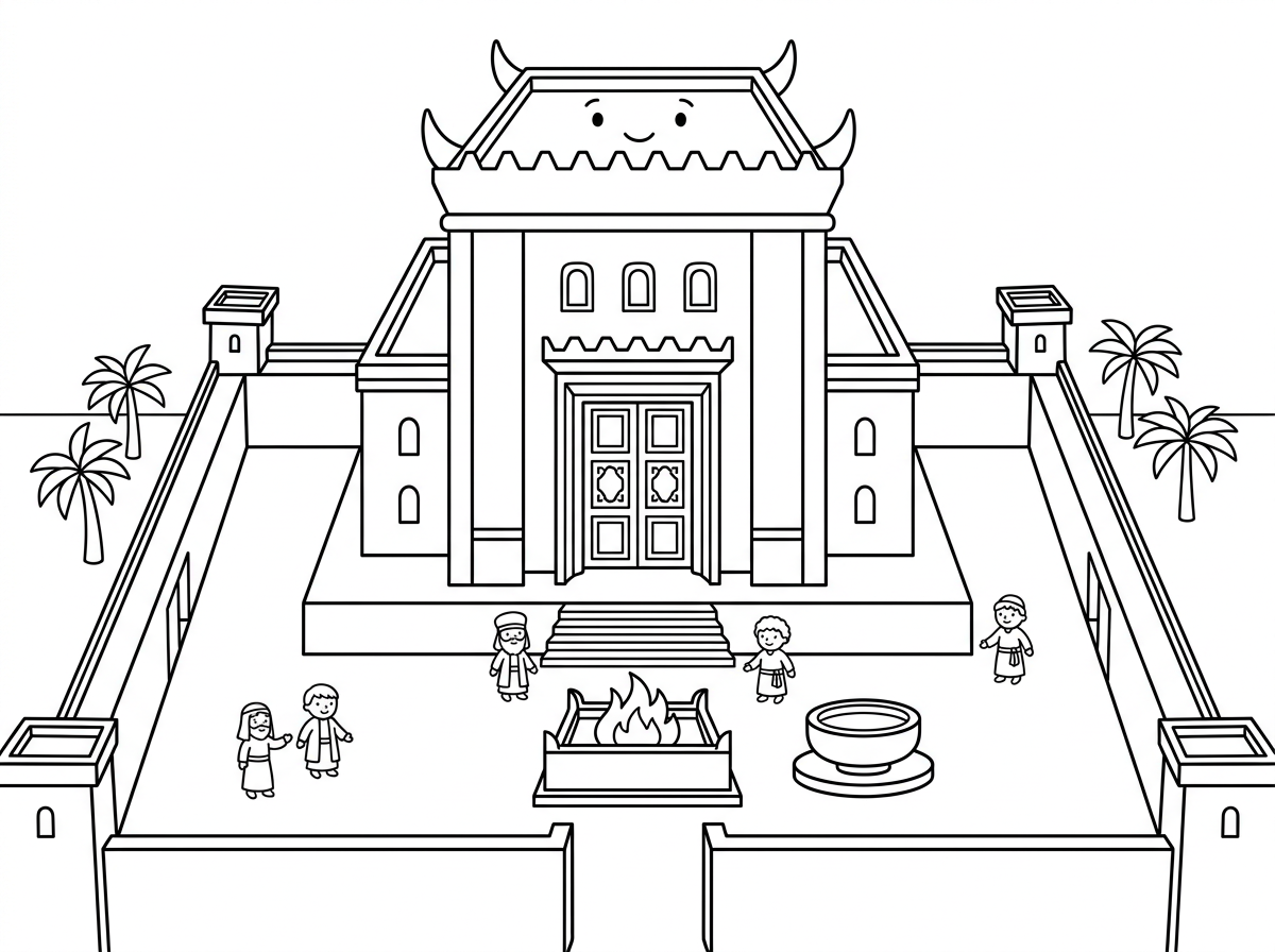 תכין בבקשה דף צביעה של בית המקדש היהודי