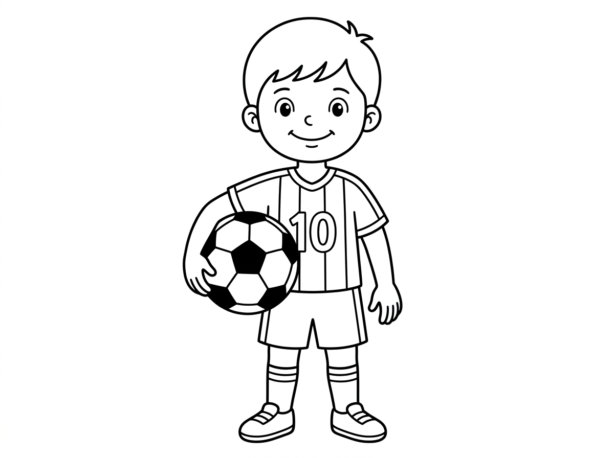 ילד מחזיק כדורגל