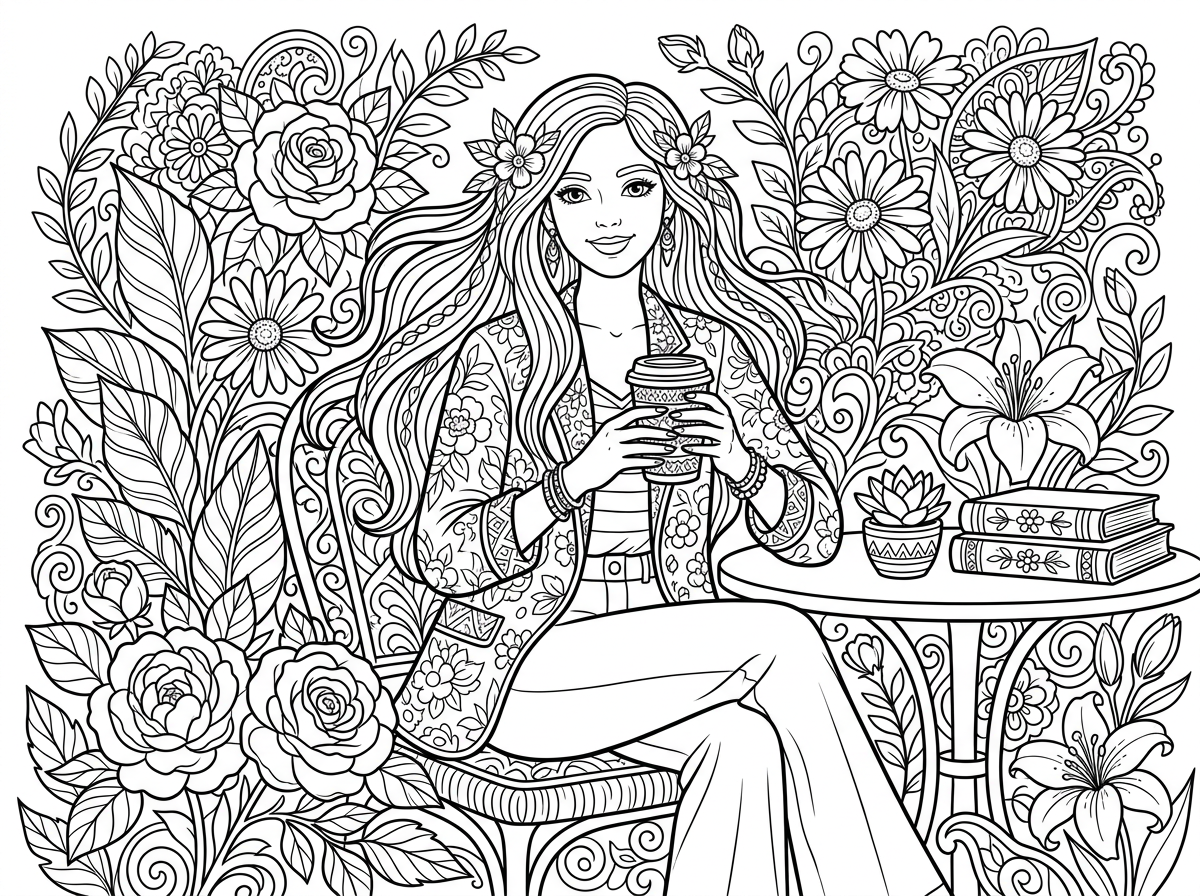 תיצור לי דף צביעה לילדה בת 19