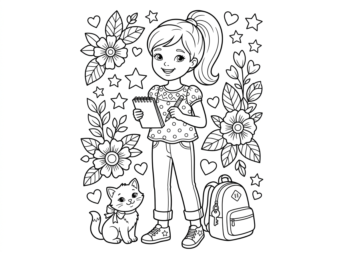 תיצור לי דף צביעה לילדה בת 10