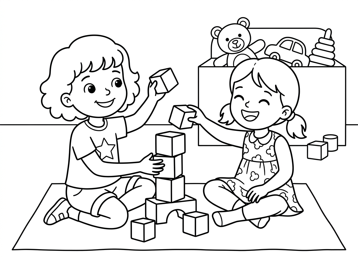 שני ילדות משחקות