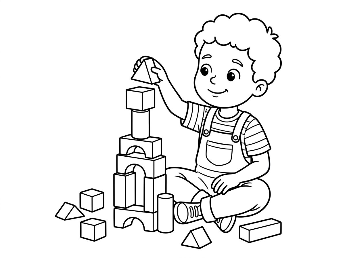 ילד שמשחק בקוביות