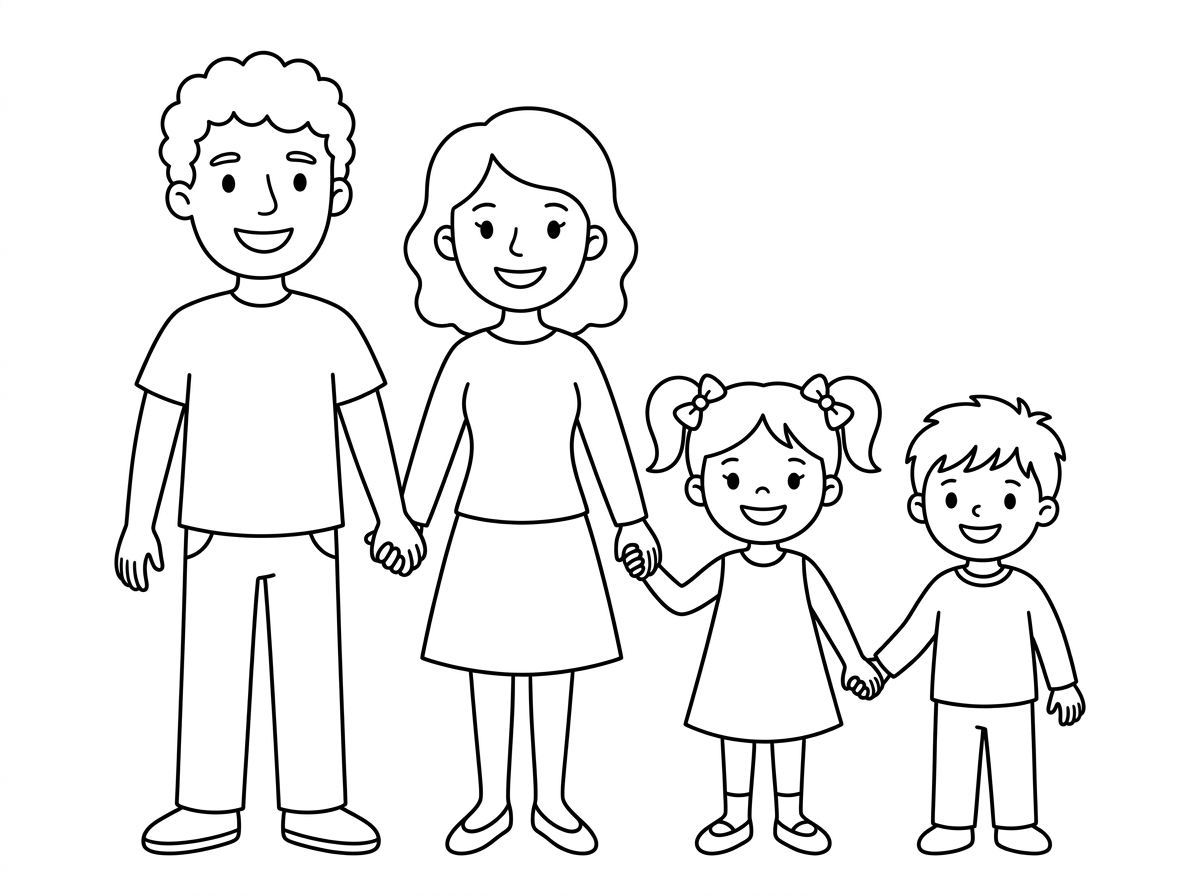 תתציר לי ילדה קטנה בת 4 ואחיה בן 3 ואמא ואבא