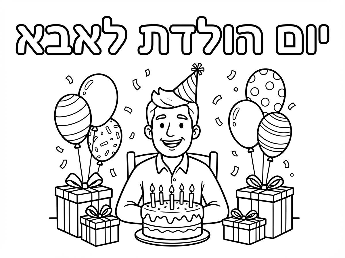תוכל להוסיף על הדף צביעה יומולדת לאבא
