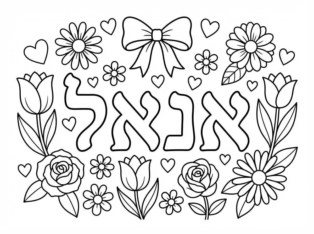 מקסים
 עם השם אנאל
פרחים לבבות ופפיון