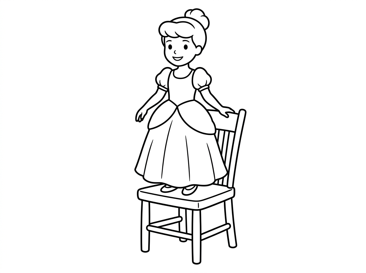 סינדרלה עומדת על כיסא