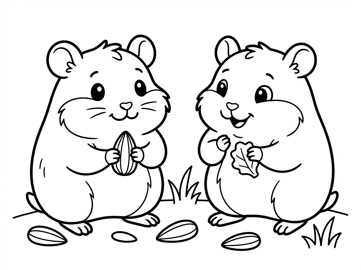 תצייר לי 2 אוגרים חמודים אחד יותר כהה מהשני