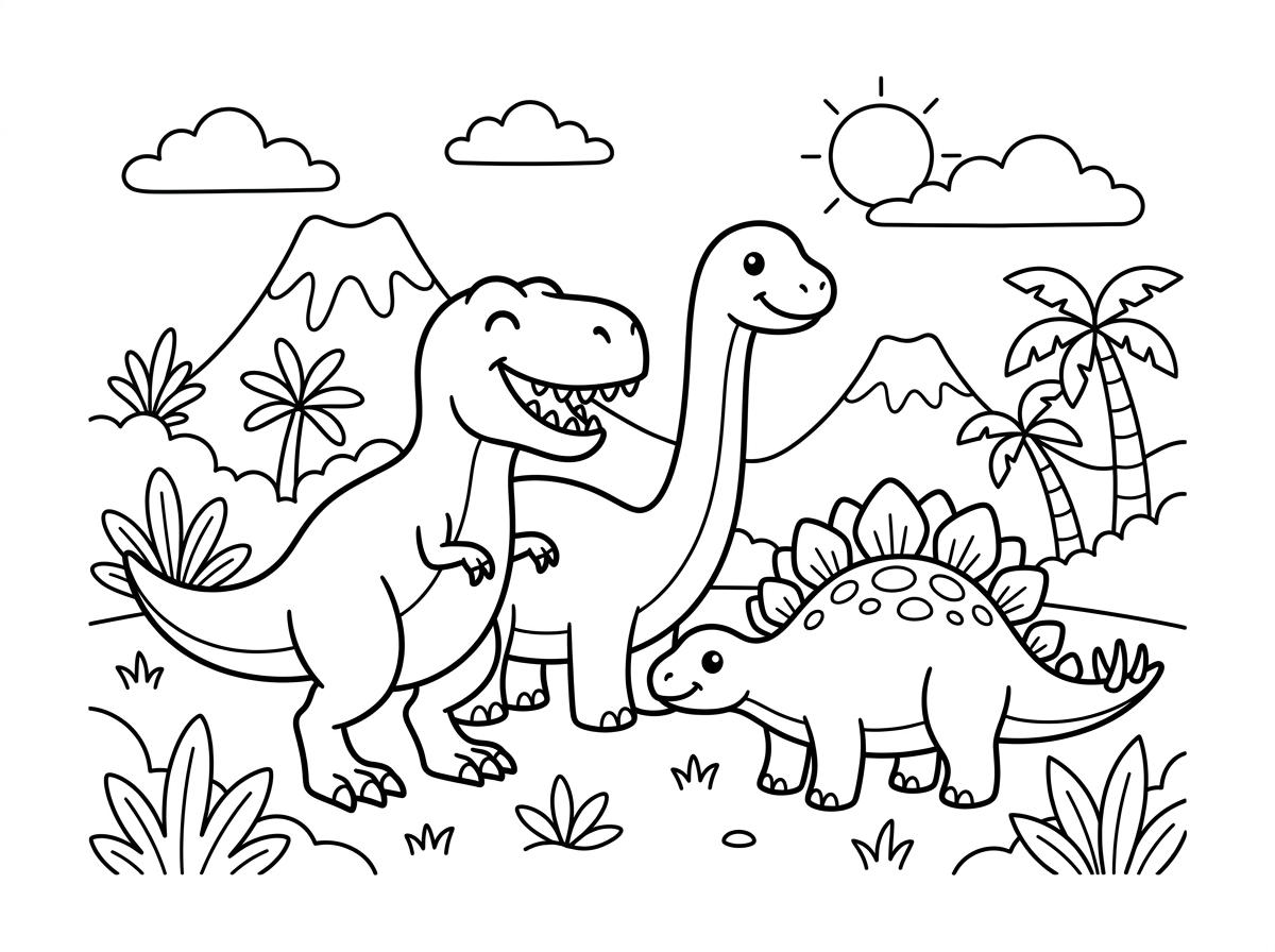 תעשה לי דף צביעה של דינוזאורים