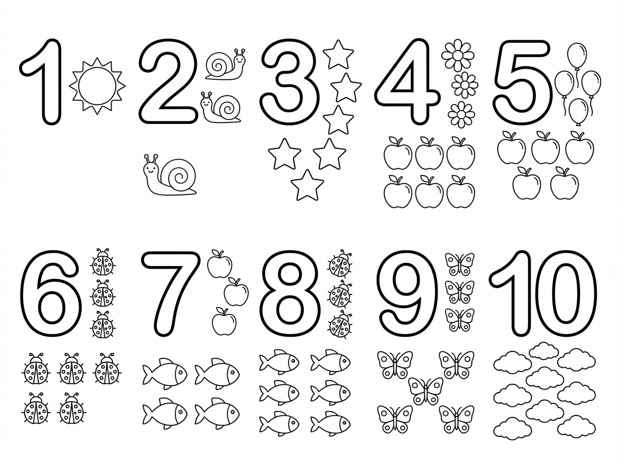 דף צביעה  עם מספרים