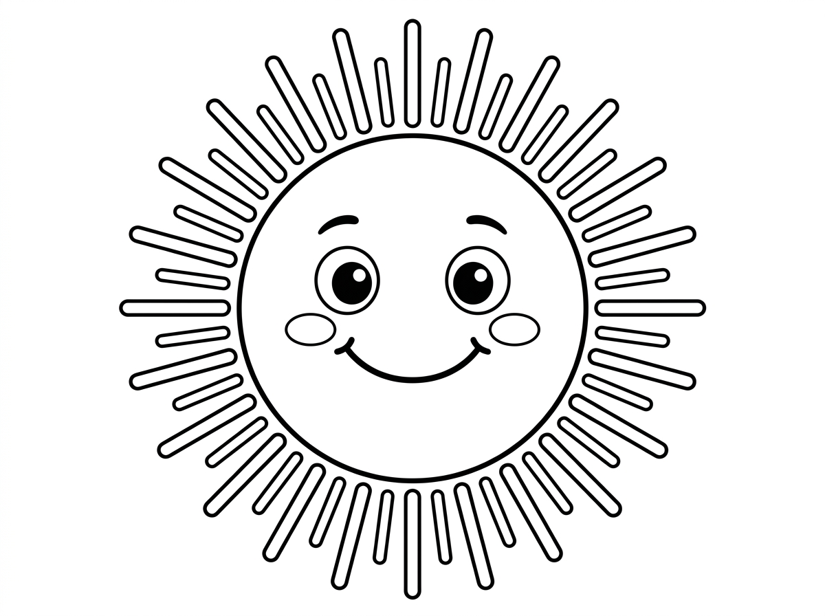 יכול בבקשה להכין לי דף צביעה של שמש