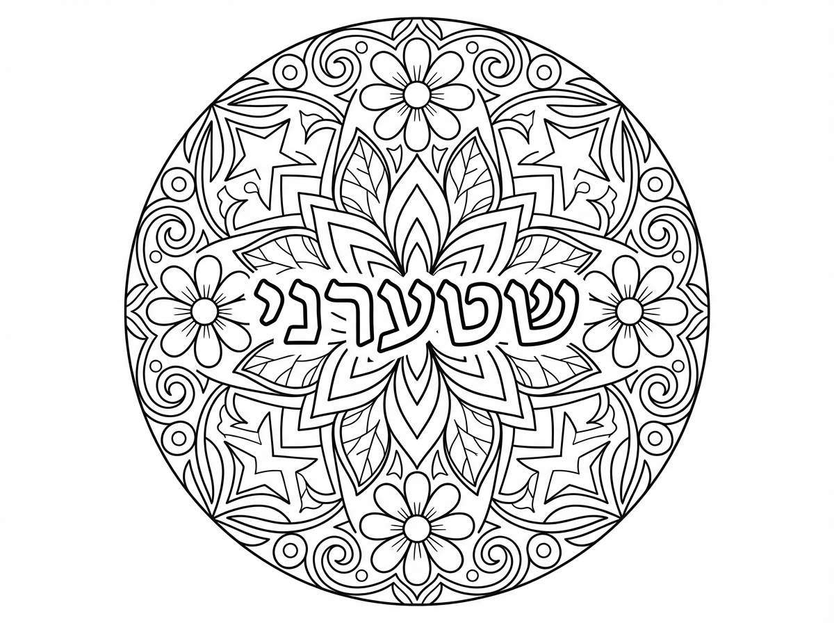 האם תוכל בבקשה ליצור לי דף צביעה כמעין מנדלה עם המילה שטערני בפנים?