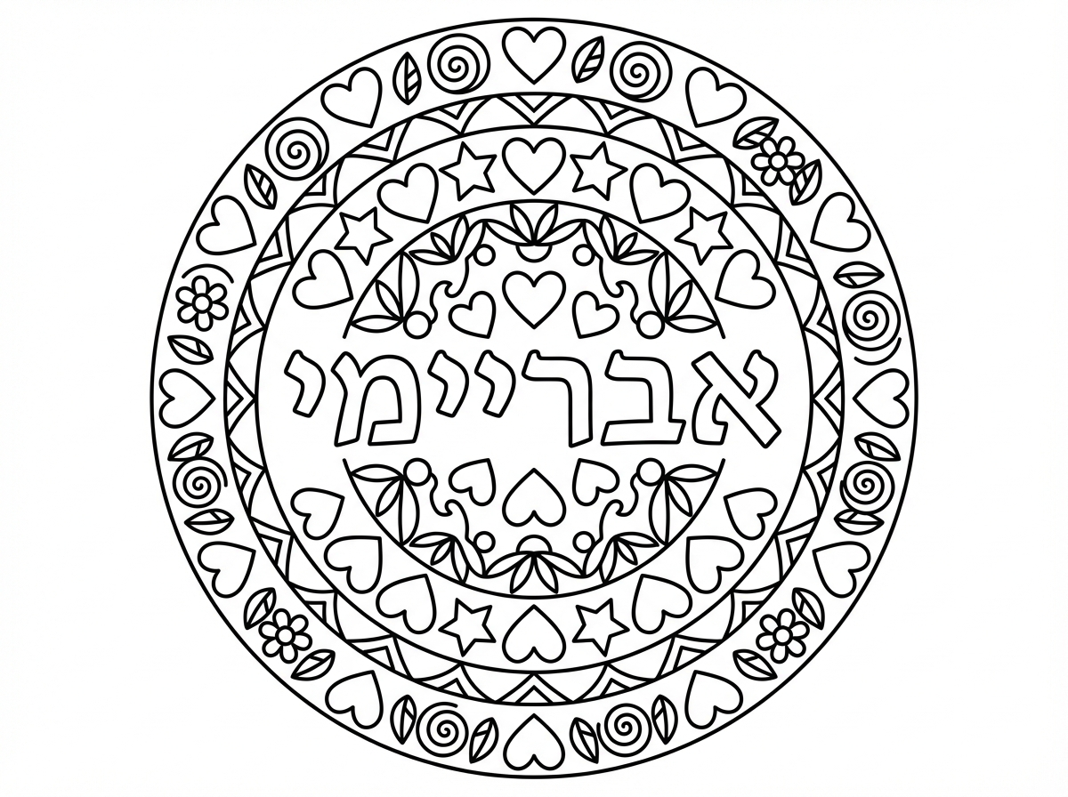 האם תוכל ליצור לי גם דף כזה עם המילה אבריימי בסגנון קצת שונה אבל..