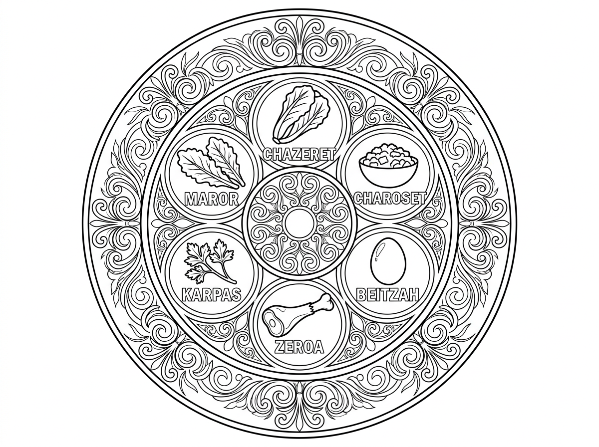 קערת ליל הסדר עגולה
מסודר לפי הנהגות חב"ד
מעוטר 
ובעיצוב יוקרתי ומרשים