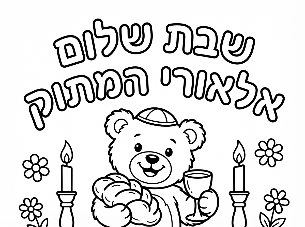 תוכל ליצור דף צביעה שבת שלום אלאורי המתוק?