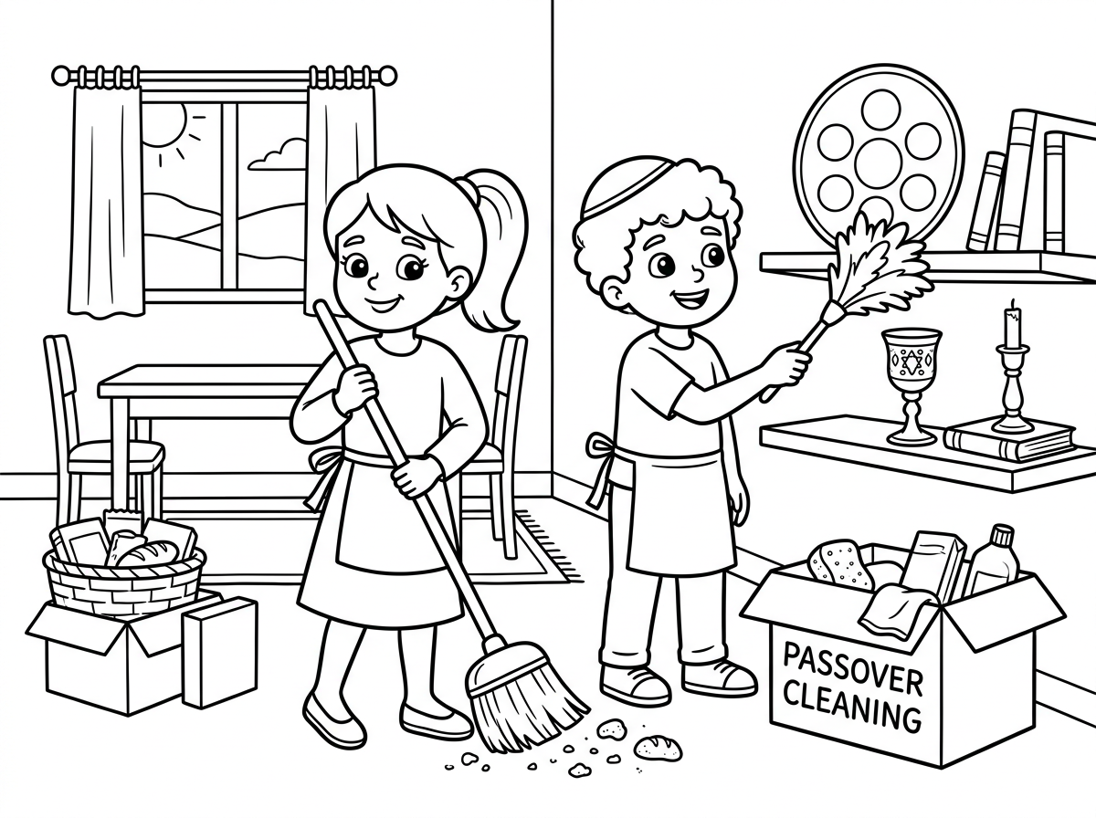 שהם מנקים את הבית לפסח