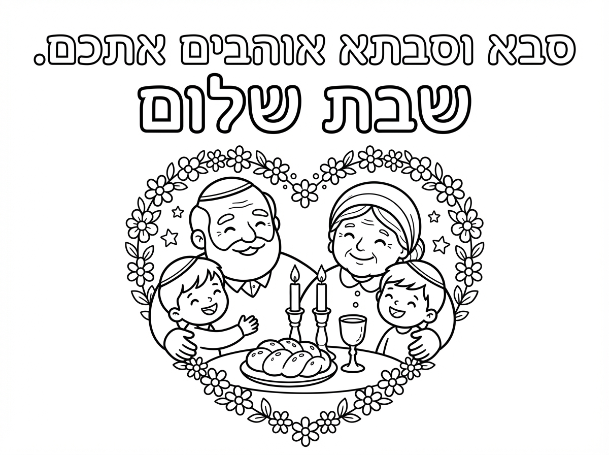 אנימבקשת להוסיף את הכיתוב סבא וסבתא אוהבים אתכם.שבת שלום