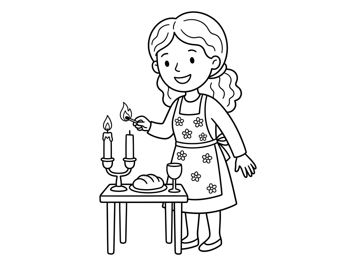 אמא מדליקה נרות שבת