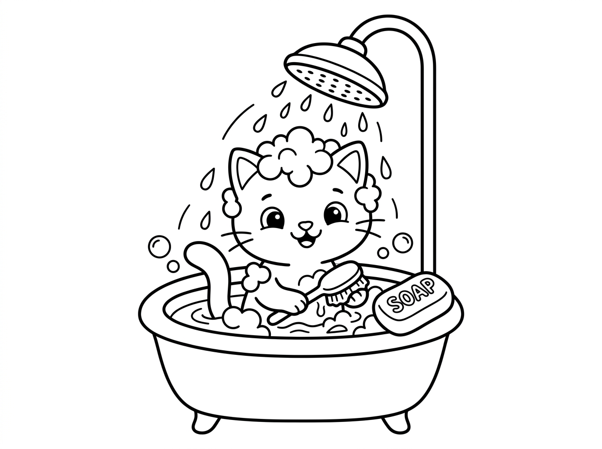 חתול שמתקלח