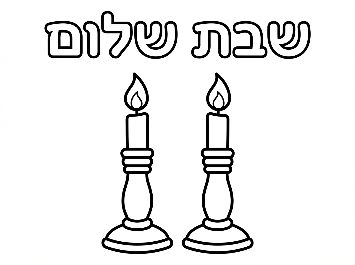אתה יכול ליצור לי ציור של נרות שבת וכיתוב של שבת שלום