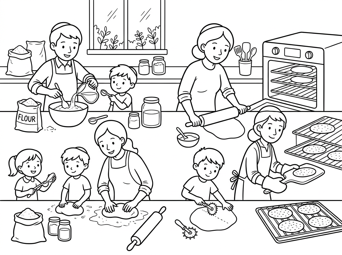 תודה 
עכשיו אני רוצה דף צביעה שלאפיית מצות עם הרבה פרטים ומפורט השלבים בהכנת המצות