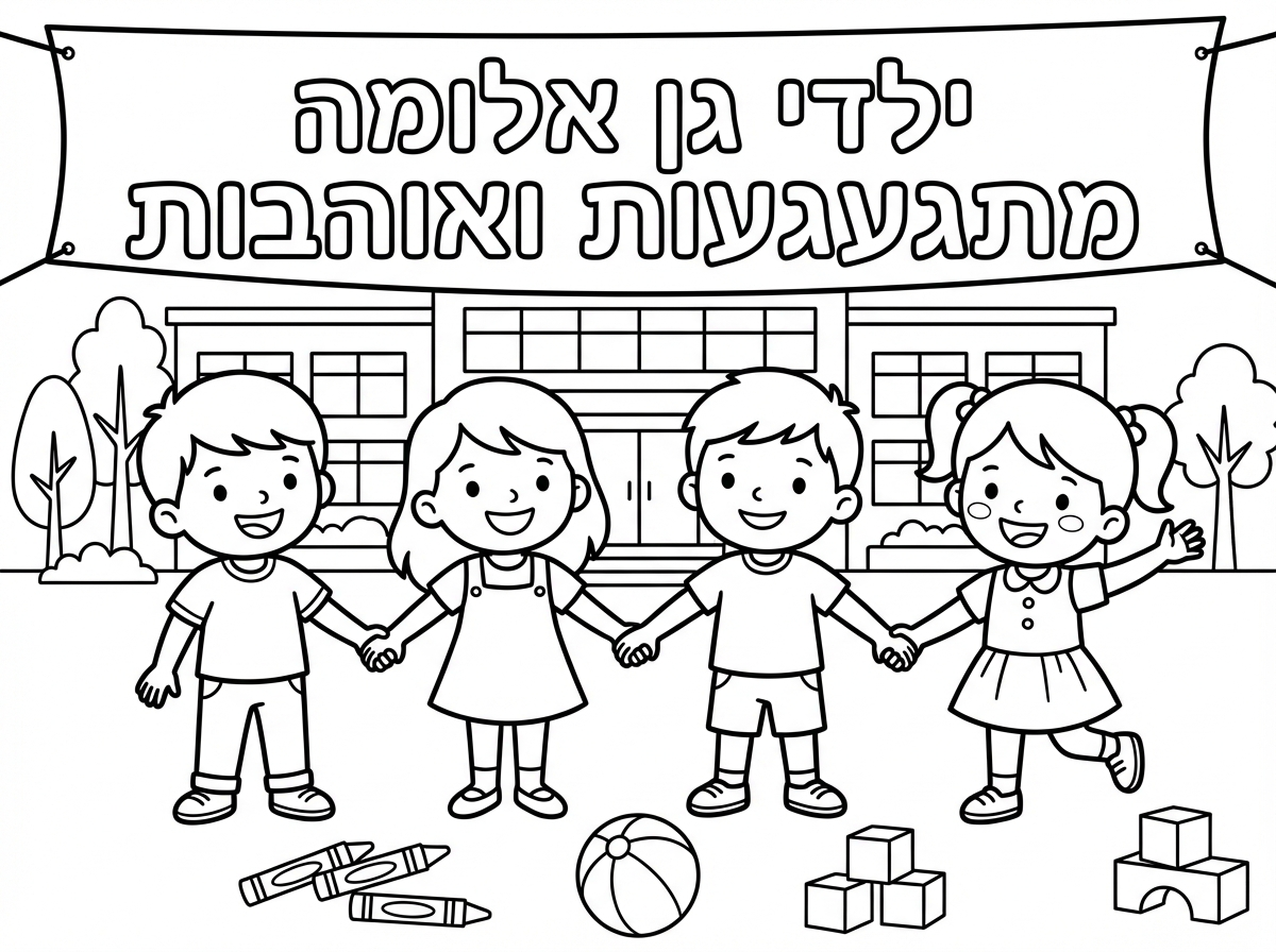 תיצור דף צביעה ילדי גן אלומה מתגעגעות ואוהבות❤️