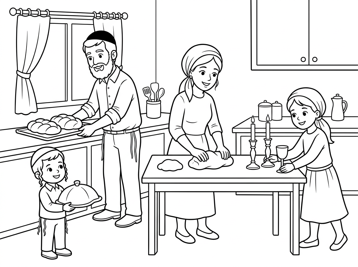 משפחה חבדית מתכוננת לשבת