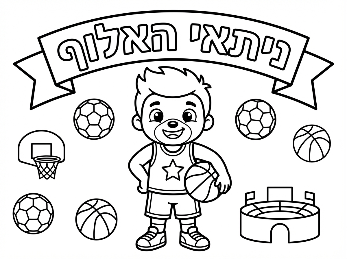 תכין לי דף צביעה של מכבי תל אביב עם הכיתוב - ניתאי האלוף