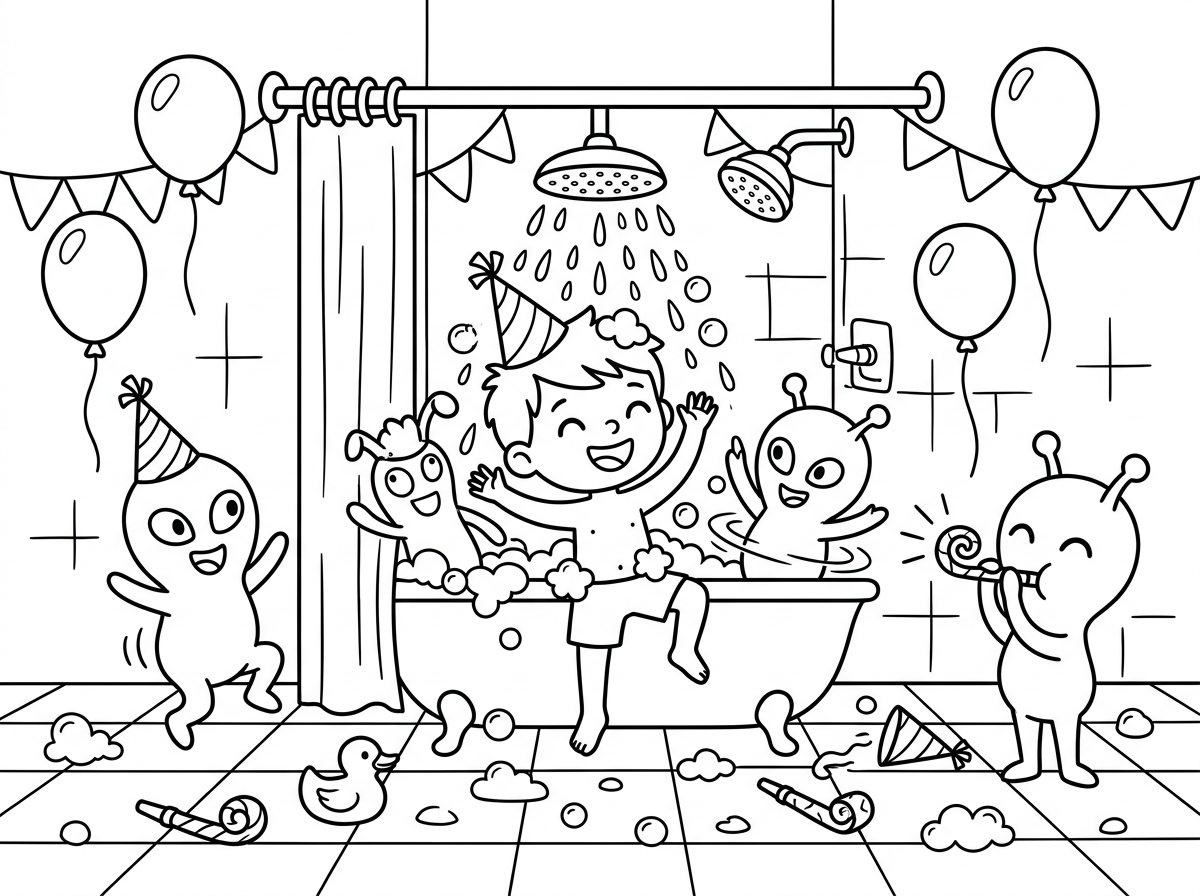 ועכשיו תעשה אותו משתגע ועושה מסיבה במקלחת ויש מלא חייזרים