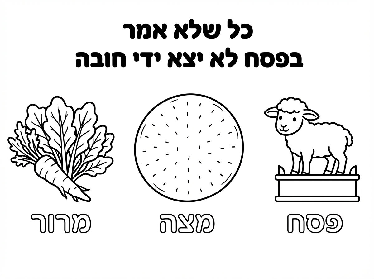 שפסח יהיה מימין מצה באמצע ומרור בשמאל