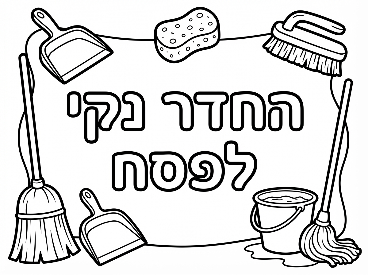 שלט החדר נקי לפסח עם חומרי נקיון ללא חיות