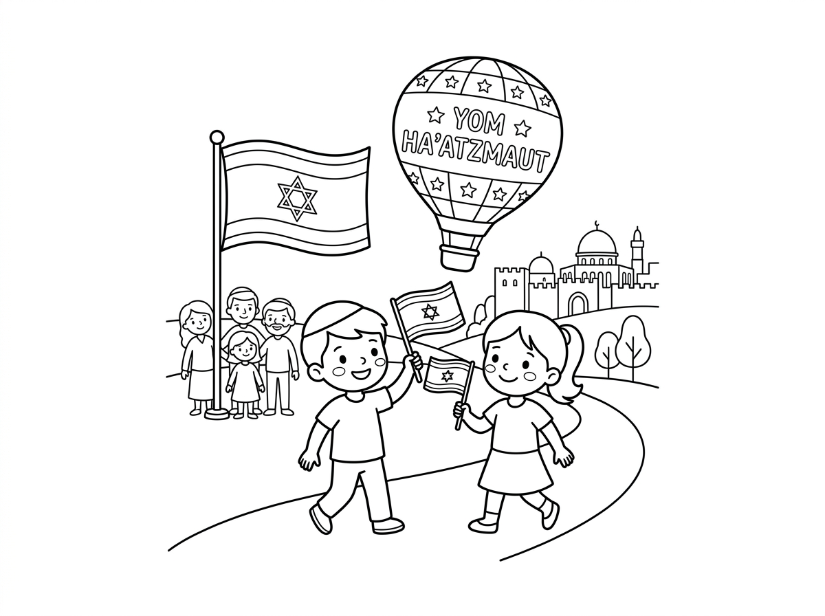 אתה יכול ליצור לי דף צביעה ליום העצמאות