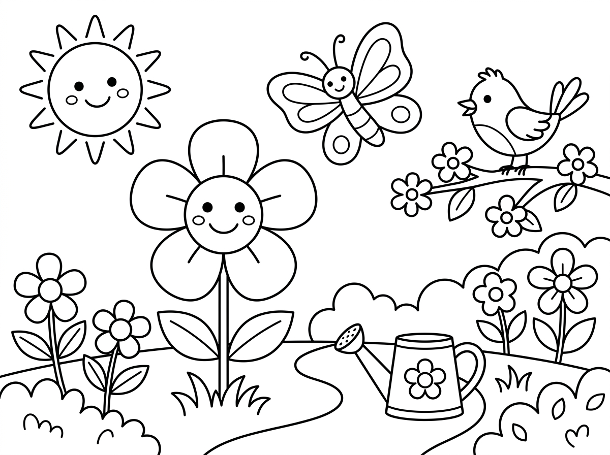 תכין לי בבקשה דפי צביעה בנושא באביב