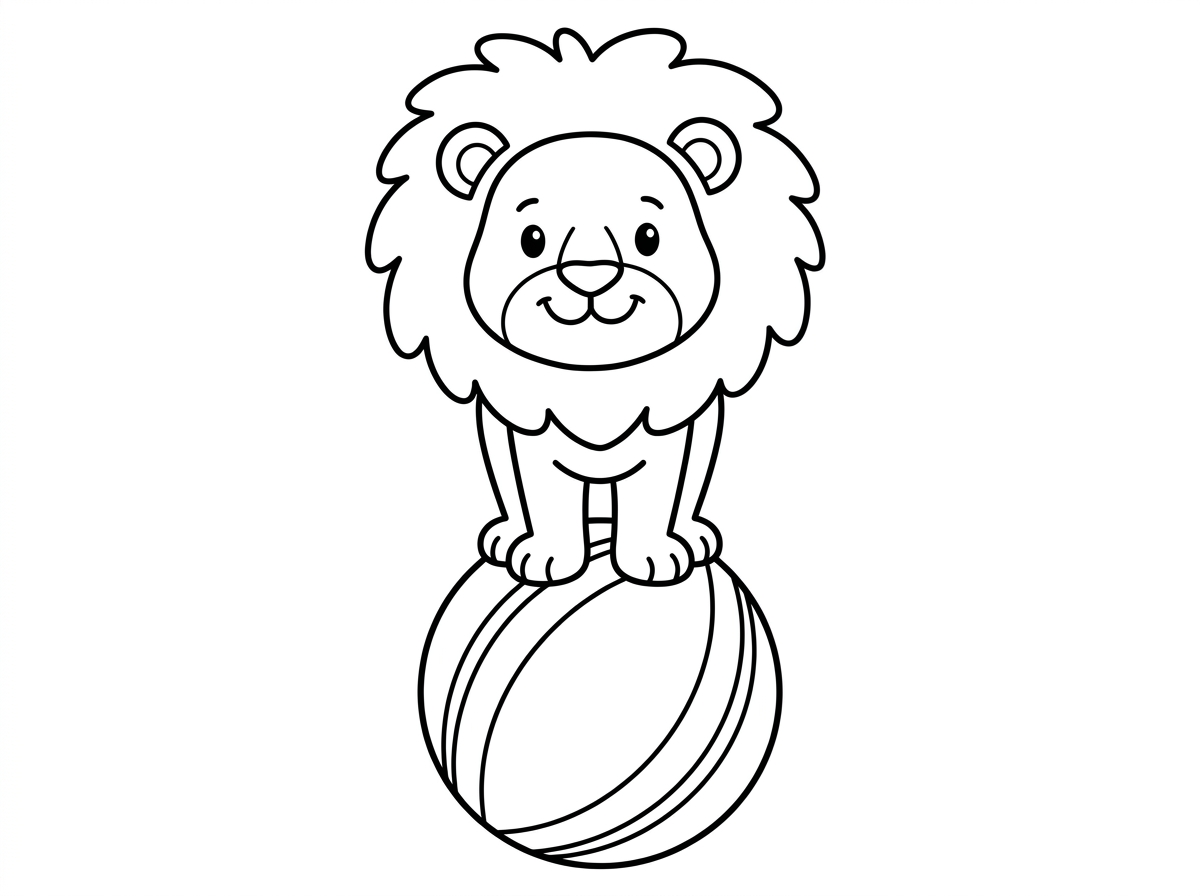 צייר לי אריה על כדור