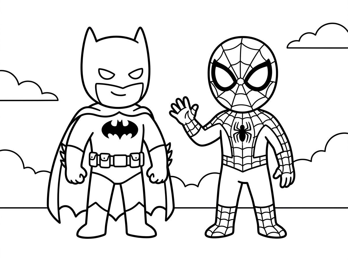 אשמח לציור של באטמן וספיידרמן