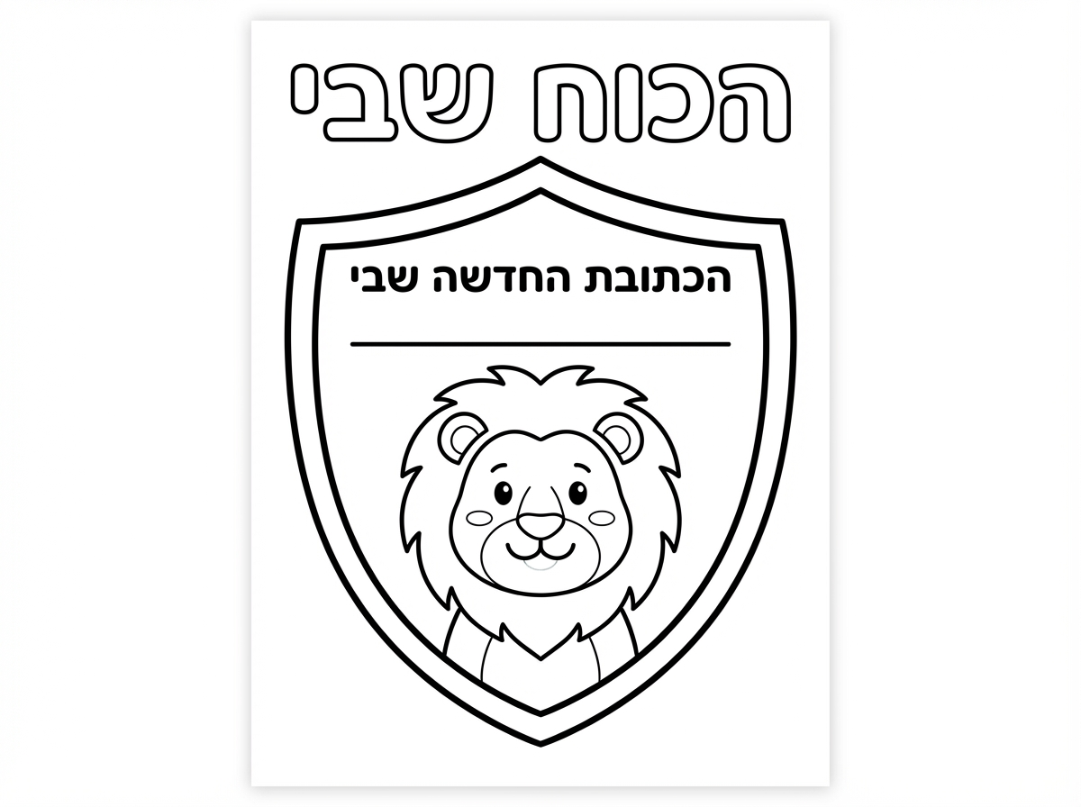 שהדף יהיה לאורך ויהיה כתוב בחלק העליון של הדף הכוח שבי. והאריה והמגן יהיו גדולים יותר