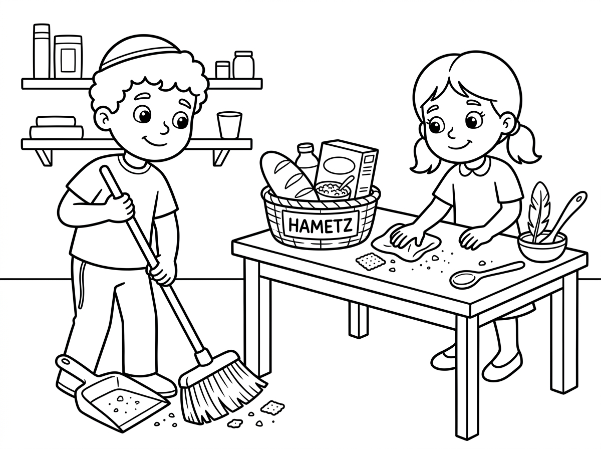 תעשה דף צביעה ניקיון לפסח