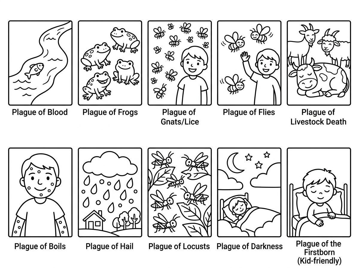 אשמח לדף צביעה של 10 המכות