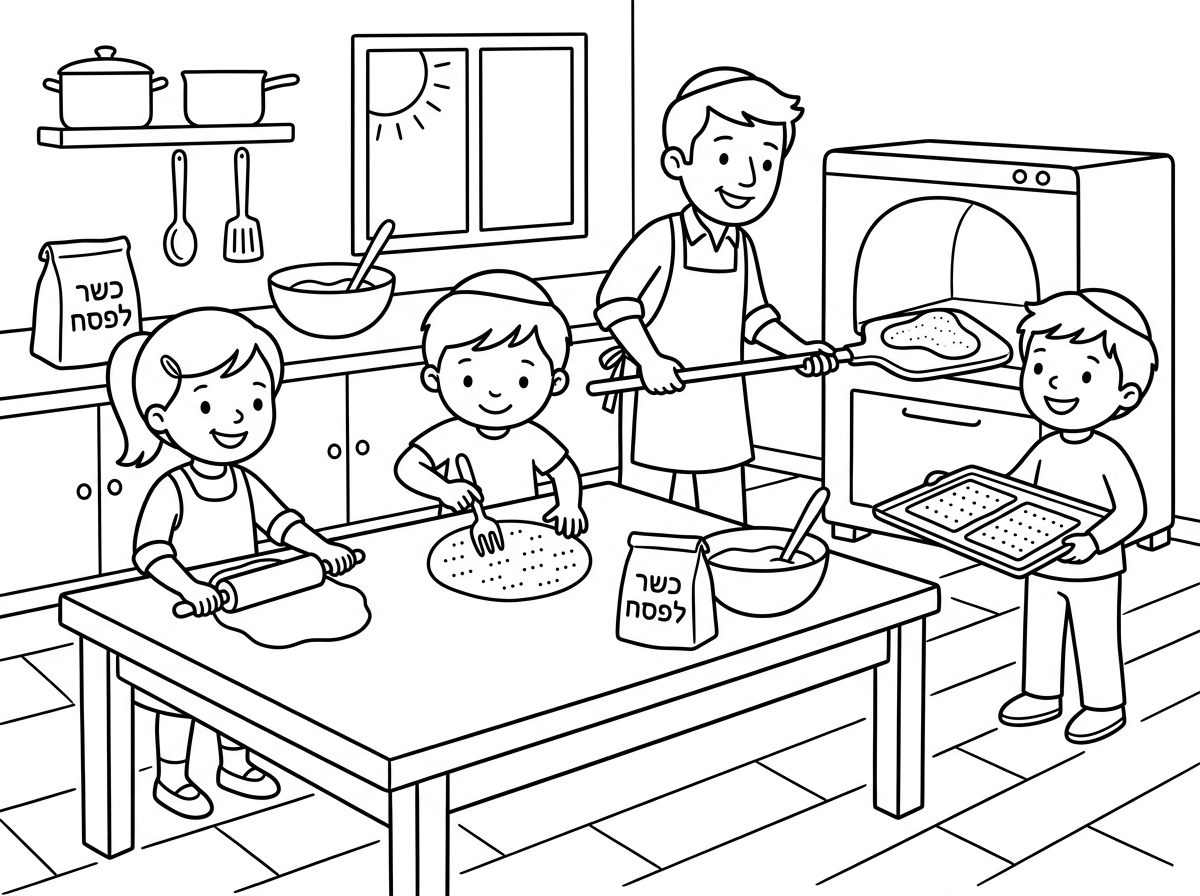 שלום . אני צריכה בבקשה דף צביעה בנושא אפיית מצות