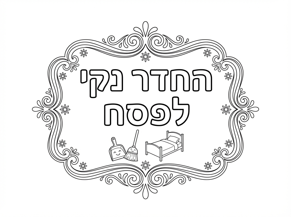 תעצב לי שלט יפה עם מסגרת וכולי "החדר נקי לפסח"