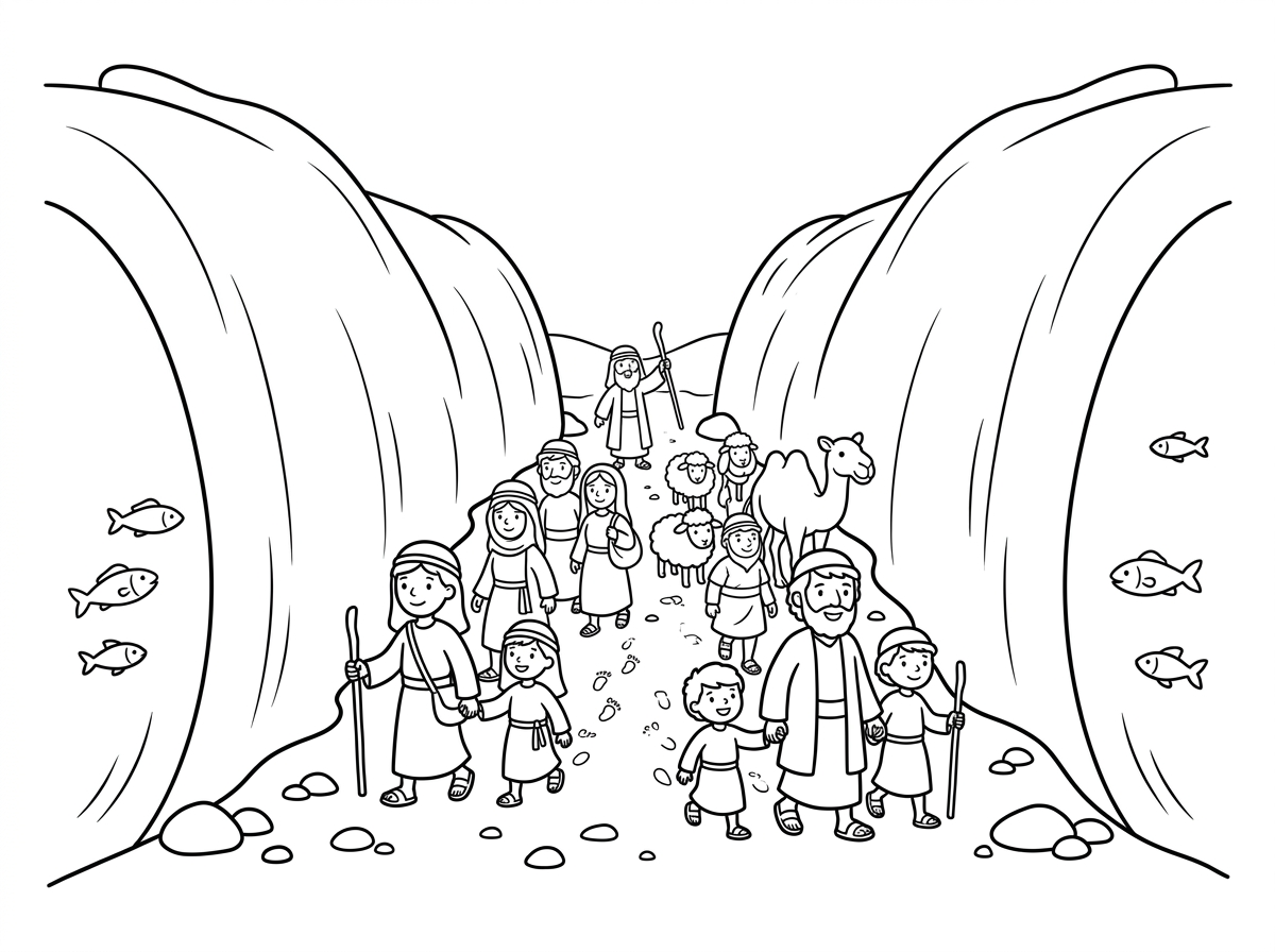 קריעת ים סוף שבני ישראל עברו בה יבשה בתוך הים.